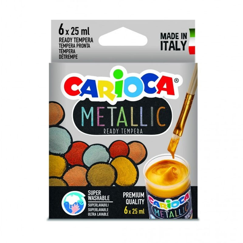 [10129] Carioca 6 Colores Metalizado Tempera Lavable