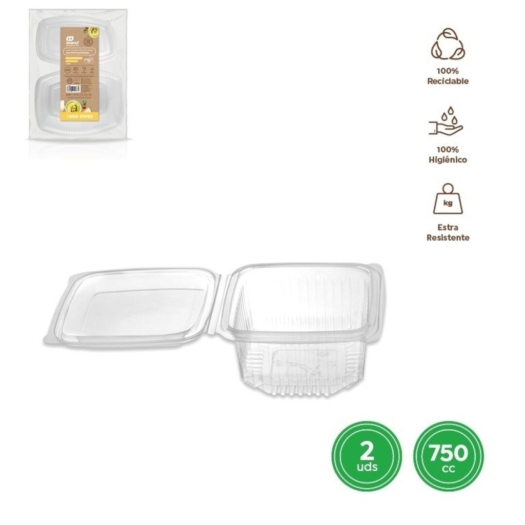 [10006] ENVASE PORTA COMIDA 750CC x 1Und. CON TAPA PARA LLEVAR